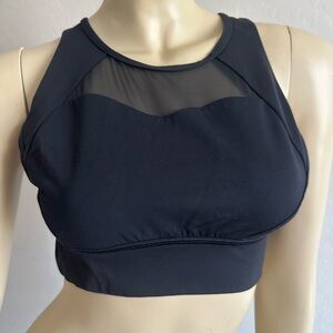 NWOT Lululemon Black Breathe It In Mesh Sports Bra High Neck Size 8
